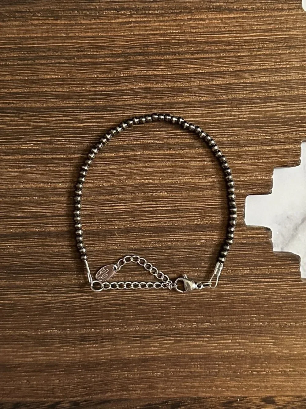 Handmade 3mm Brushed Steel Western Pearl Bracelet